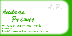 andras primus business card